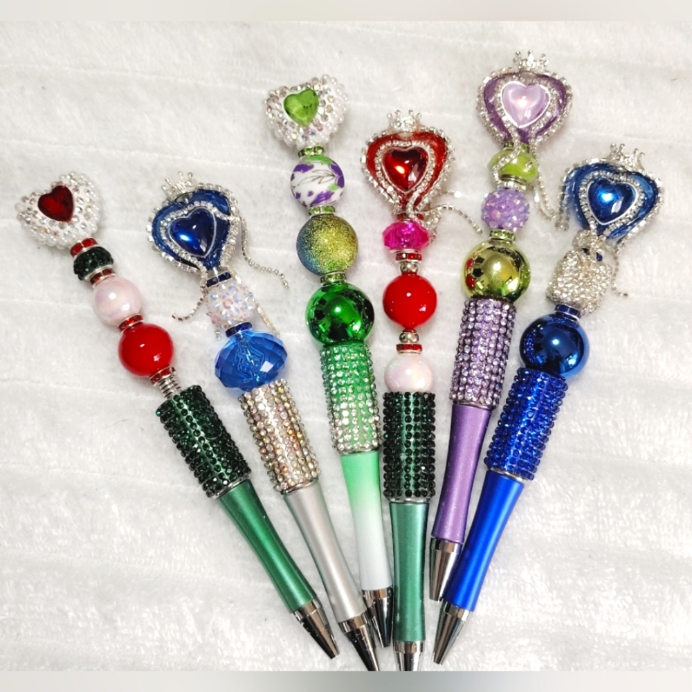 PERFECT VALENTINE'S GIFT. BEADED HANDCRAFTED WRITING PENS NWT